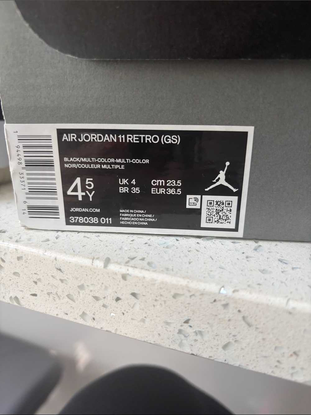 Jordan Air Jordan 11 Retro (GS) - Black with Multi-Color Details